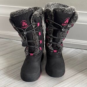 Kamik Kids' Black and Pink Snow Boots